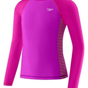 Speedo Little Girls' Raglan Long Sleeve Rash Guard